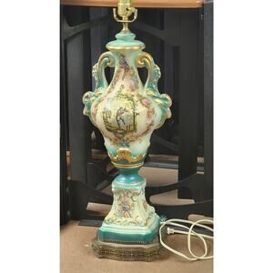 Stunning Antique Italian Porcelain Lamp 1940s